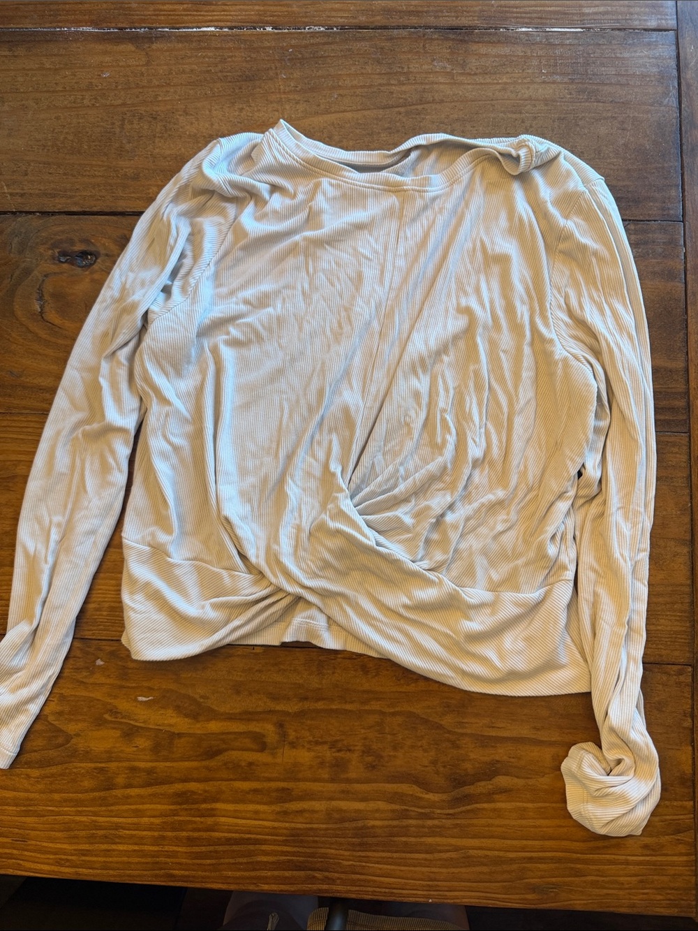 All in motion Light Beige Long-Sleeve Twist Front Women's Top